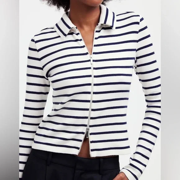 Madewell Ribbed Zip-Front Tee - Picture 6 of 8